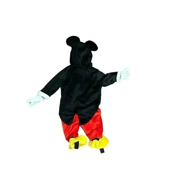 Disney Jr Mickey Mouse Costume Plush Hooded Tuxedo Jumpsuit 6-9 months - Picture 2 of 10